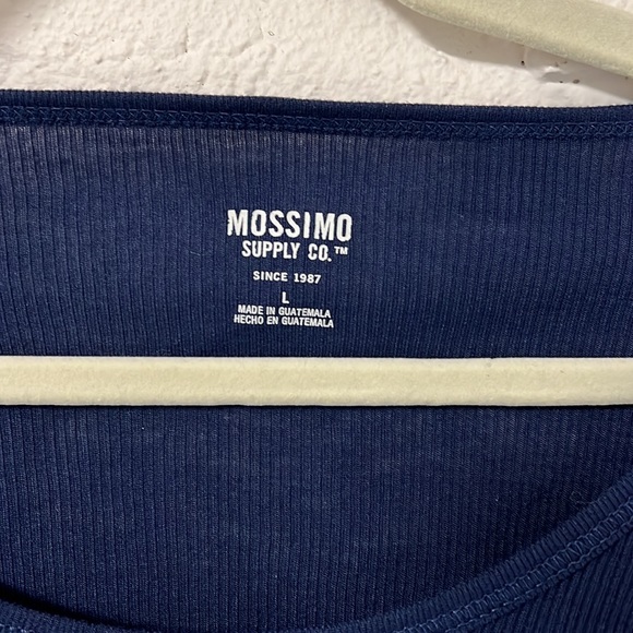 NWT Mossimo Supply Co. Navy Ribbed Basic Long Sleeve Shirt - Picture 2 of 4
